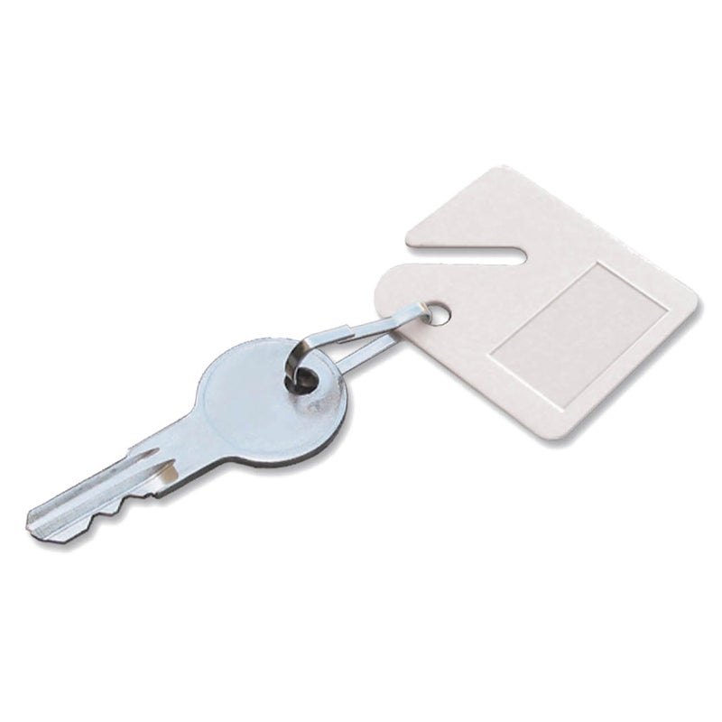Lucky Line Square Slotted Cabinet Key Tag with Hooks and Labels, 20 Pack (2669020), White - Image 4